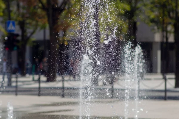 Salpicaduras Agua Fuente Parque Ciudad Kaunas — Foto de Stock
