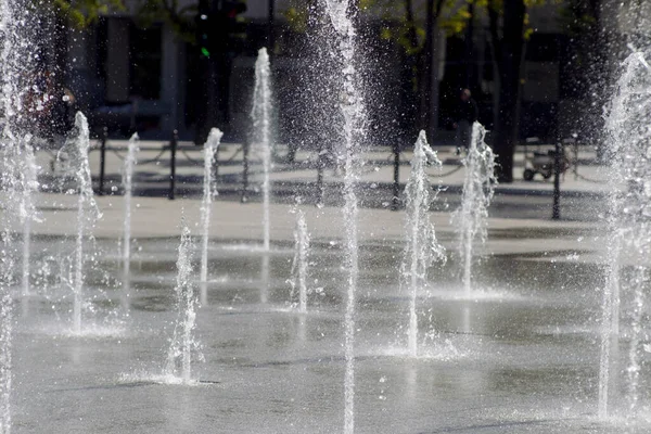 Salpicaduras Agua Fuente Parque Ciudad Kaunas —  Fotos de Stock