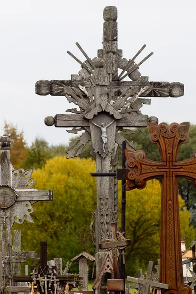 Siauliai Lituânia Hill Crosses Monumento Único História Arte Popular Religiosa — Fotografia de Stock