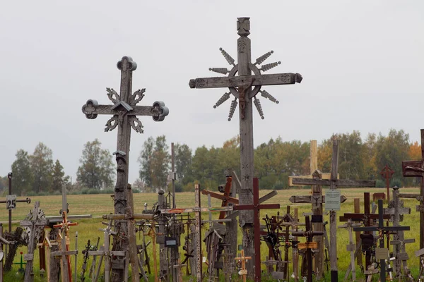 Siauliai Lituania Hill Crosses Monumento Unico Storia Arte Popolare Religiosa — Foto Stock