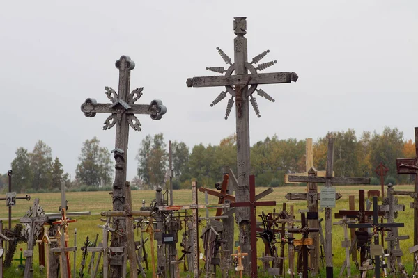 Siauliai Lituânia Hill Crosses Monumento Único História Arte Popular Religiosa — Fotografia de Stock