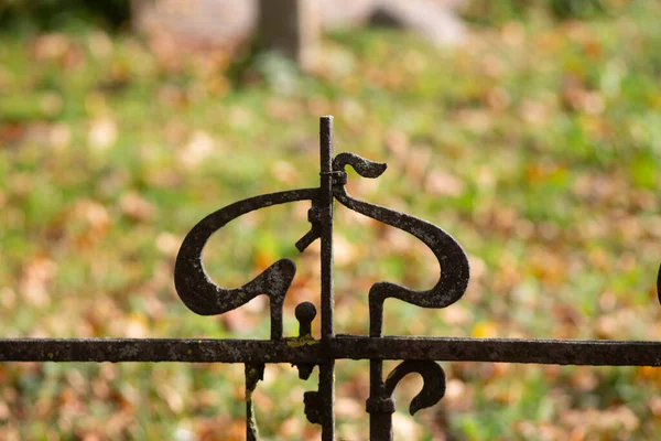 Old Decorative Wrought Iron Fence — Stock Photo, Image