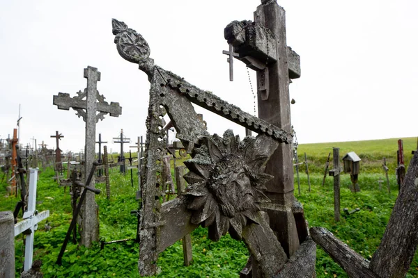 Siauliai Lituânia Hill Crosses Monumento Único História Arte Popular Religiosa — Fotografia de Stock