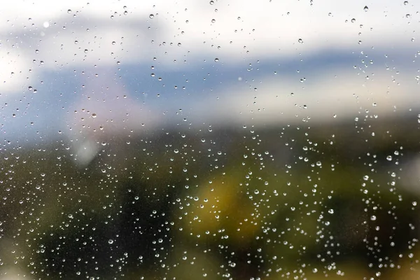 Rain Water Drops Glass Surface Background Abstract Backdrop — Stock Photo, Image