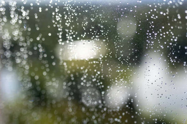 Rain Water Drops Glass Surface Background Abstract Backdrop — Stock Photo, Image