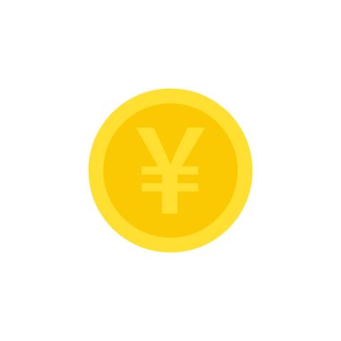Yuan 'lı sikke simgesi. Beyaz arkaplanda izole edilmiş vektör düz illüstrasyon.