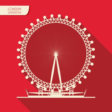 London design over red background clipart