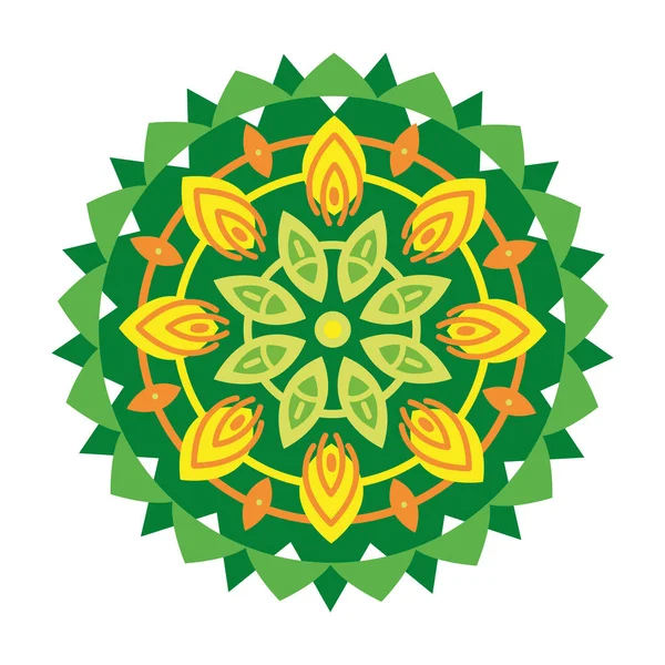Groene bloem Mandala — Stockvector