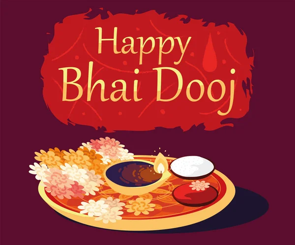 Feliz bhai dooj — Archivo Imágenes Vectoriales