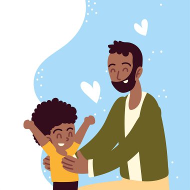 Baba oğluyla oynuyor.