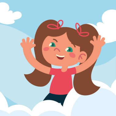 Cute girl character vector