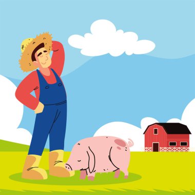 Çiftçi adam ve domuz