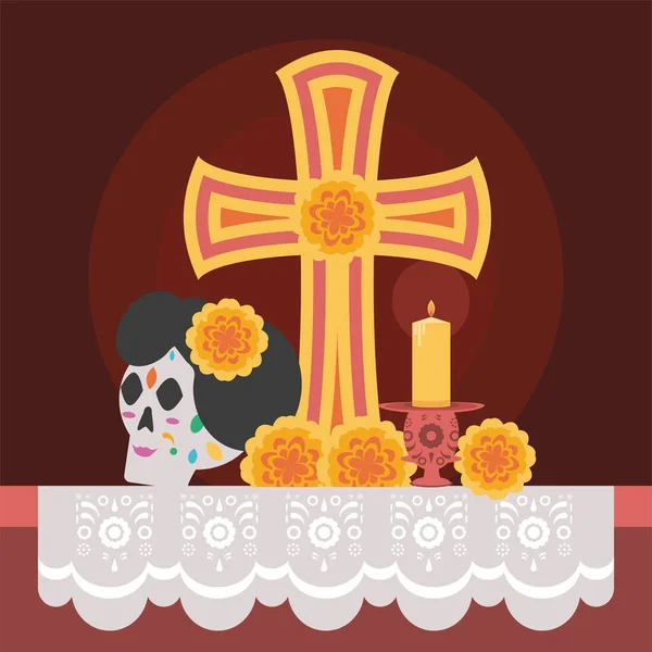 Día del altar de los muertos — Vector de stock