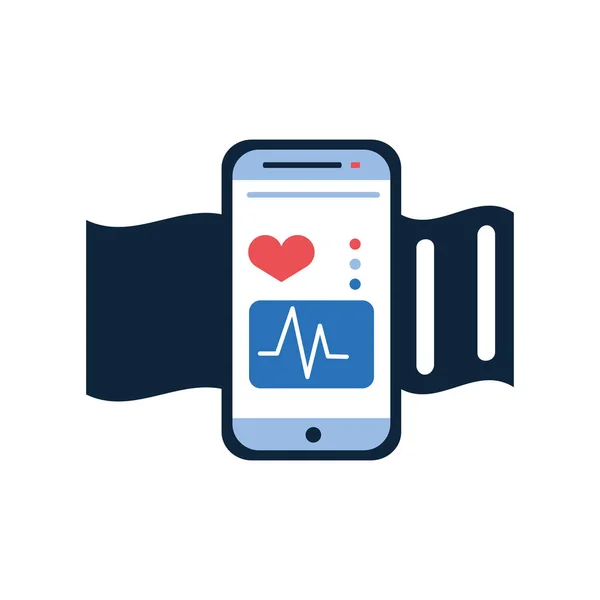 Mobile phone health app — Stock Vector