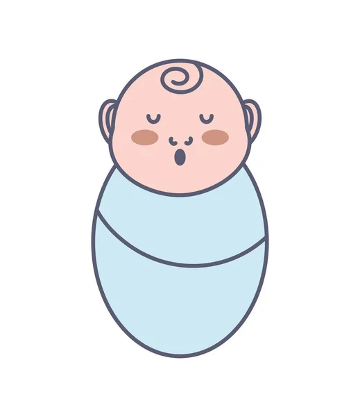 Bébé enveloppé dans une couverture — Image vectorielle