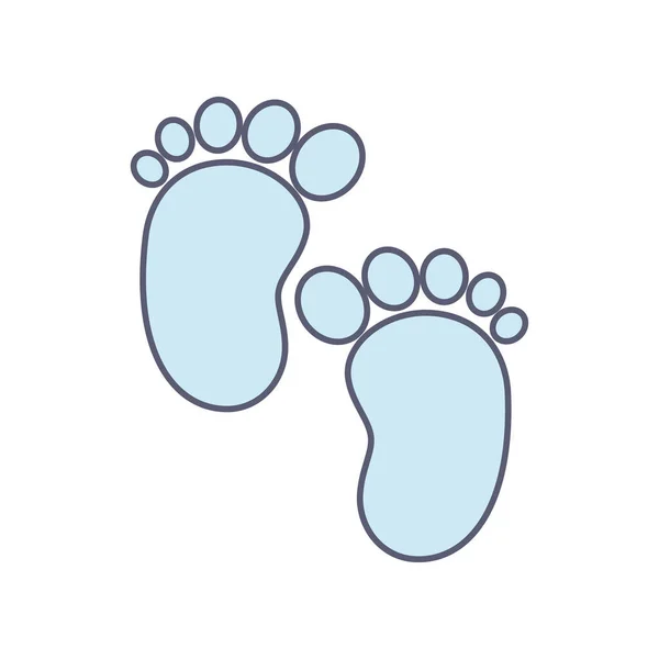 Baby footprints cute — Stock Vector