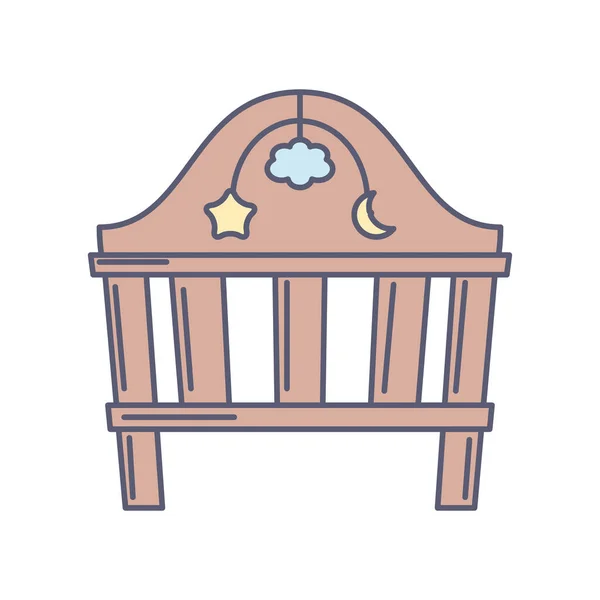 Детская деревянная кроватка — стоковый вектор