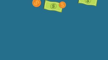 Bozuk paralar ve faturalar finansal animasyon