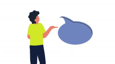 Konuşma kabarcığı animasyonu olan adam