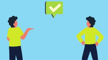 İstatistiksel turta animasyonlu genç erkekler