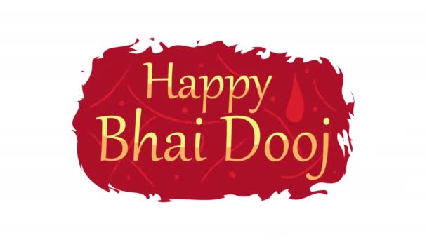 Bhai dooj lettering in red paint — Stock Video