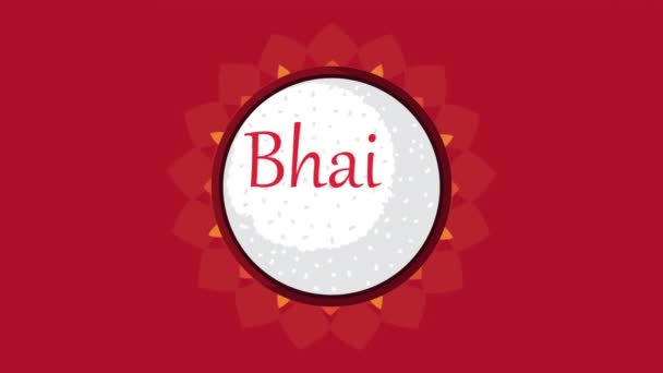 Bhai dooj belettering in volle maan — Stockvideo