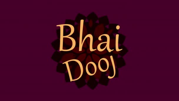 Bhai dooj lettering with flowers — Stock Video