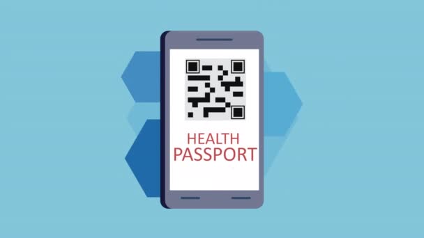 Covid 19 pasaporte de enfermedad en el teléfono inteligente — Vídeos de Stock