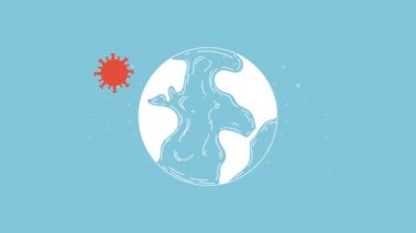Parçacık ve Dünya gezegenli covid 19 hastalığı