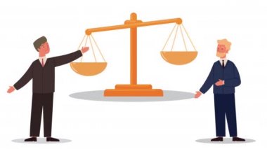 Adalet animasyonu dengeli avukatlar