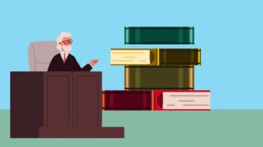 Yargıç ve kitap adalet animasyonu