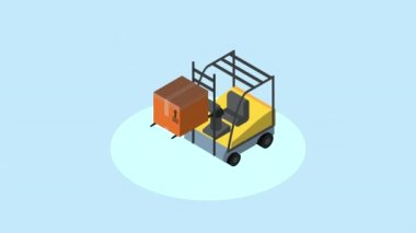 Kutu lojistik canlandırmalı forklift