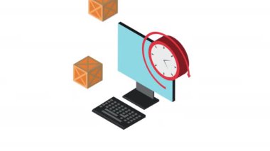 masaüstü ve kutular lojistik canlandırma