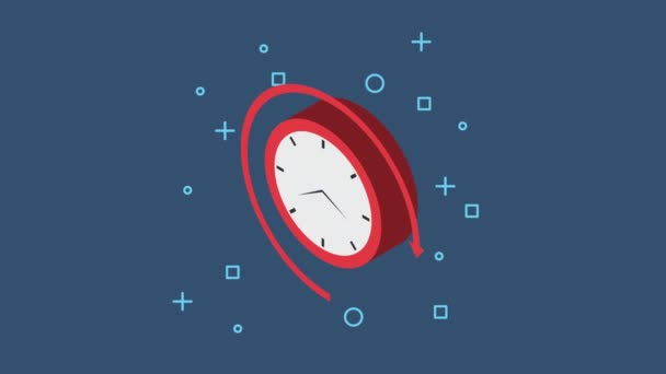 Timer chronometer red isometric animation — Stock Video