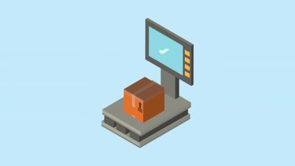 Mäta balans med box logistisk animation — Stockvideo