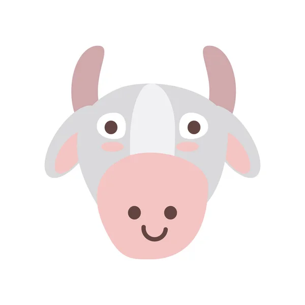 かわいい牛の顔 — ストックベクタ