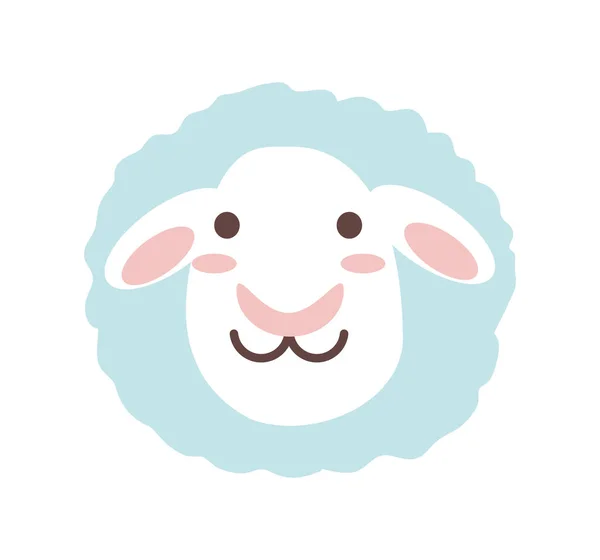 Mignon visage de mouton — Image vectorielle