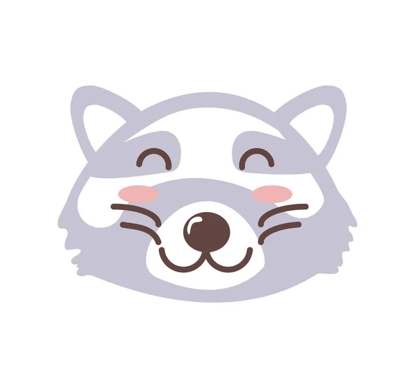 Schattig gezicht van de wasbeer — Stockvector