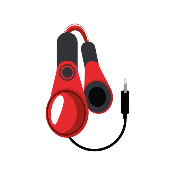 Κόκκινα ακουστικά με βύσμα — Διανυσματικό Αρχείο