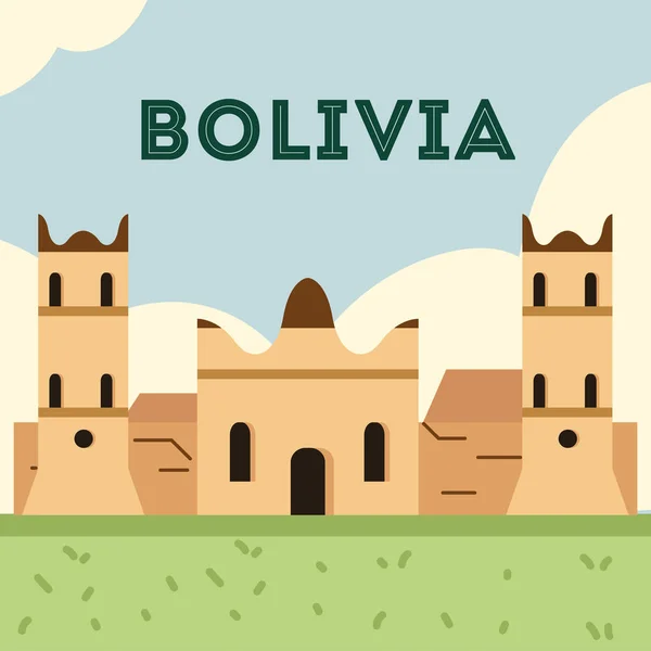 Bolivya Eski Kilisesi — Stok Vektör