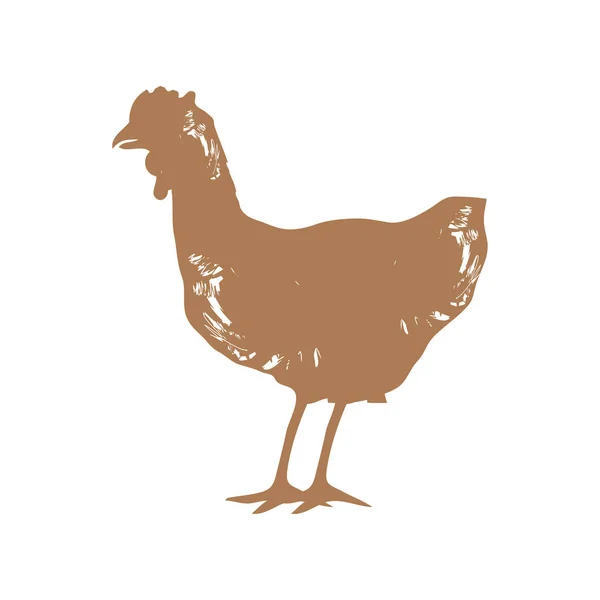 Poule oiseau grunge style — Image vectorielle