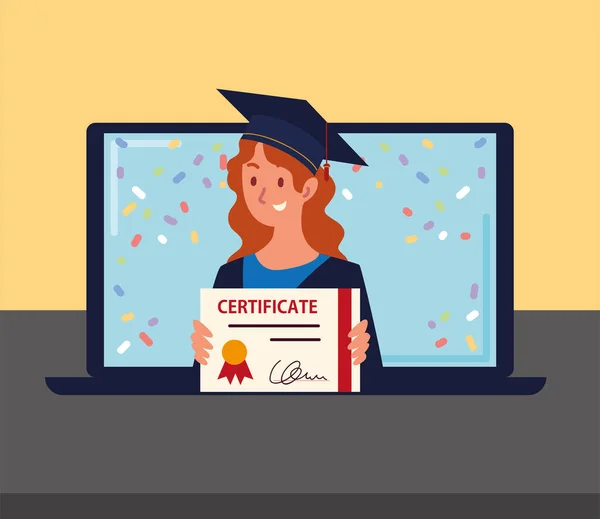 Certificado de graduación virtual — Archivo Imágenes Vectoriales