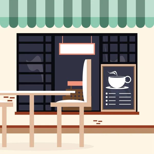 Mic magazin de cafea — Vector de stoc