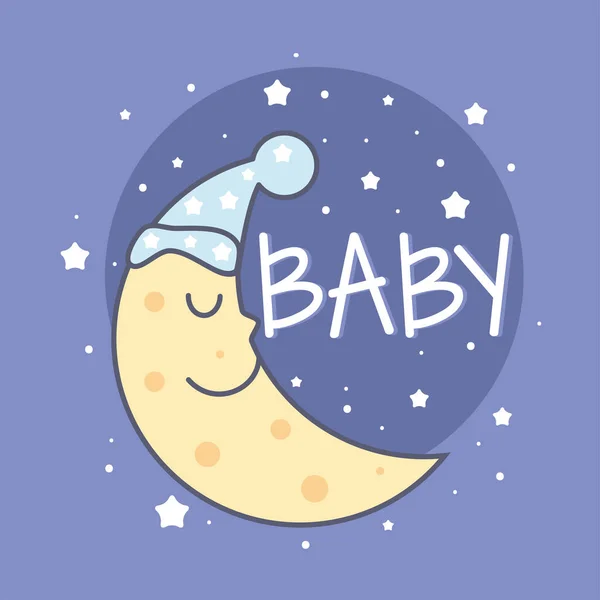 Baby schattig maan — Stockvector