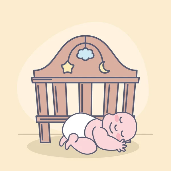 Cute baby sleep — Stock Vector