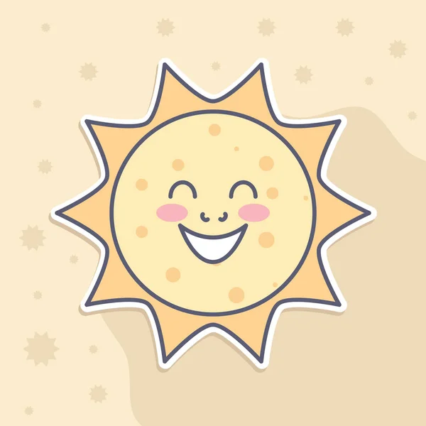 Sevimli çizgi güneş — Stok Vektör