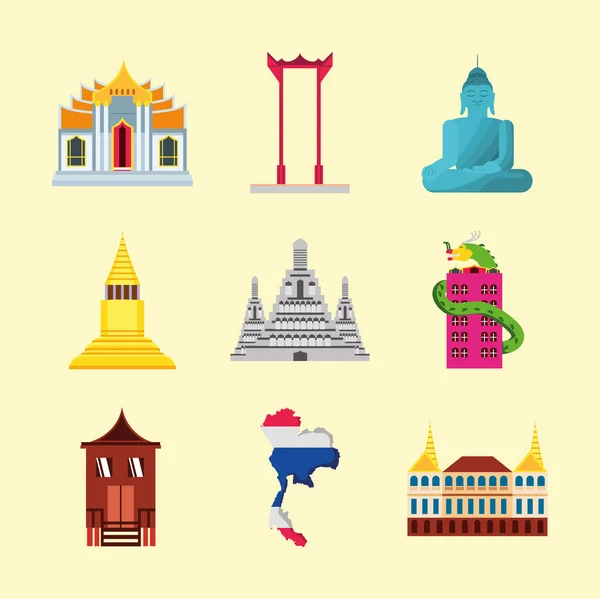 Thailand Icons Set — Stockvector