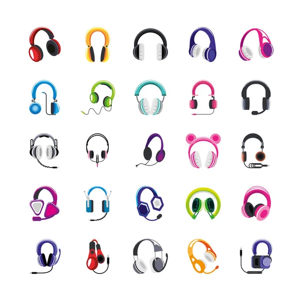 Set of headphones — Stock Vector