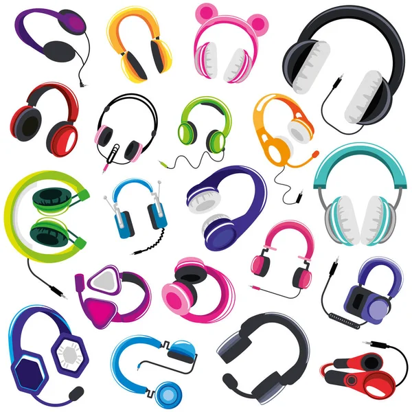 Headphones devices background — Stock Vector