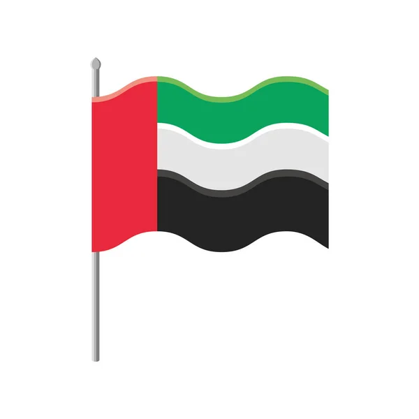Ondeando bandera de EAU — Vector de stock